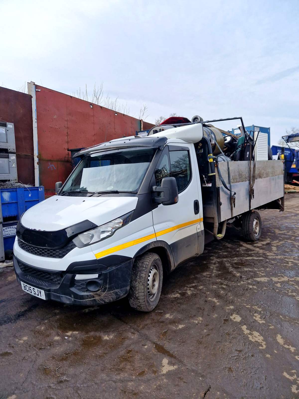 South Norfolk Recycling tipper truck with grab loader at the yard