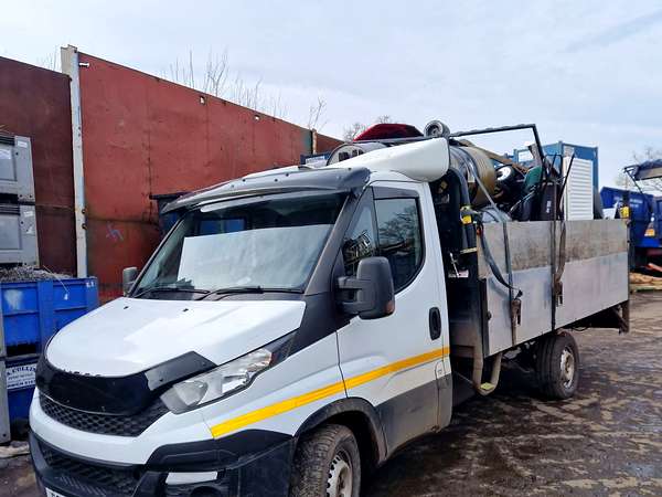 South Norfolk Recycling tipper truck with grab loader at the yard